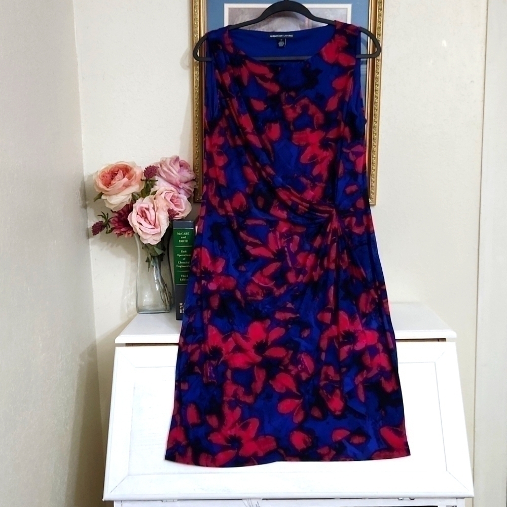 Faux Wrap Waterfall Detail Career Formal Dress Brunch Bridal Shower